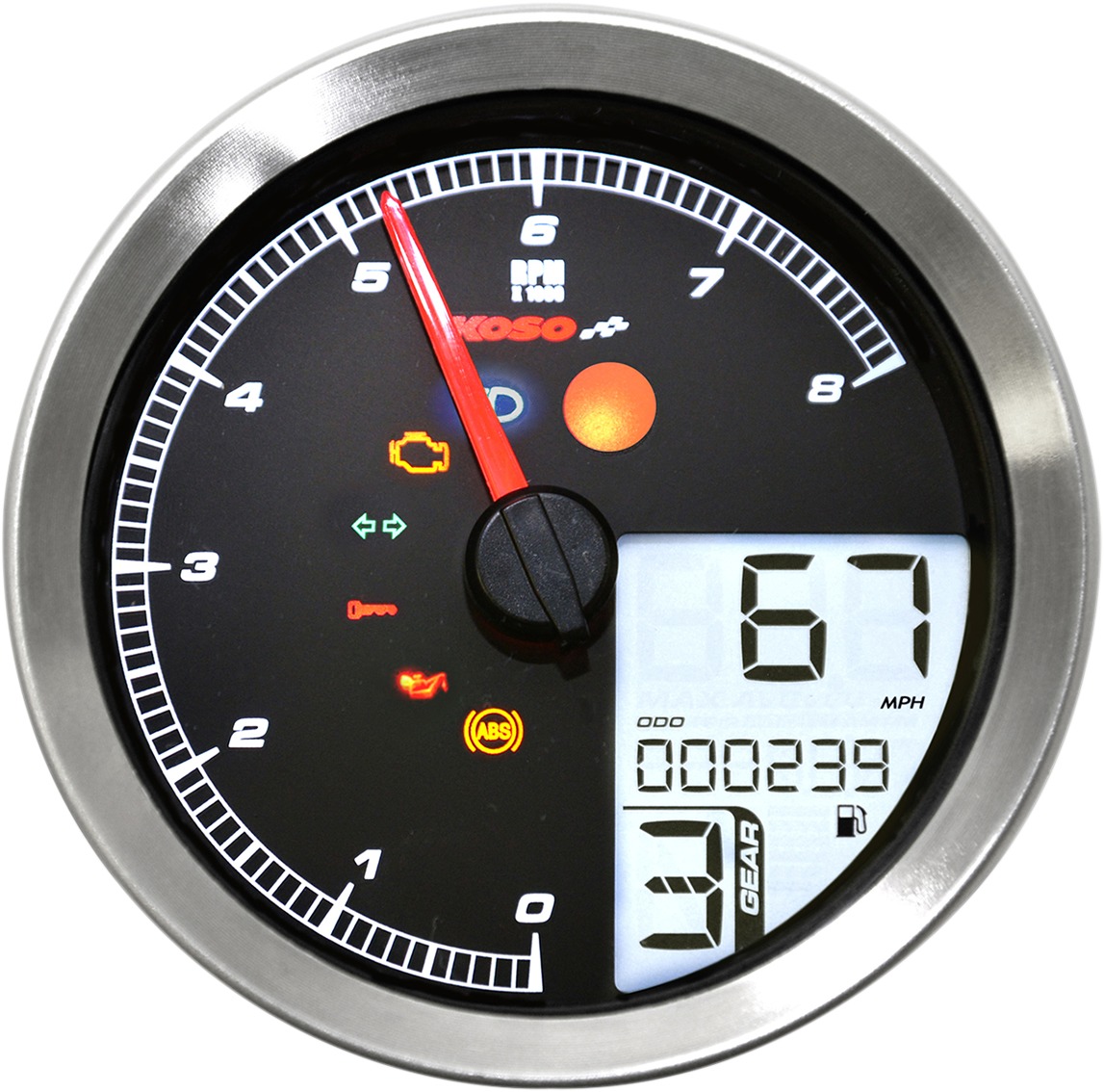 Silver Bezel Tnt-B Multi-function Speedo & Tach Gauge - Image 6