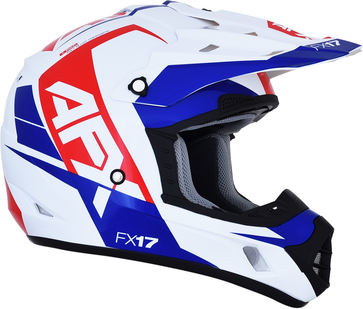 FX-17 Full Face Offroad Helmet Blue/Red/White 2X-Large - Image 7