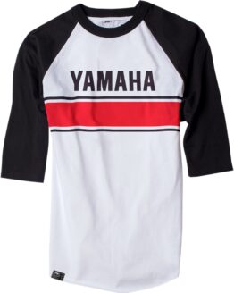 Men's Yamaha Vintage Baseball Tee White/Black Medium