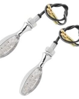 Motorcycle LED Turn Signals - Torpedo - Chrome - Amber L.E.D.