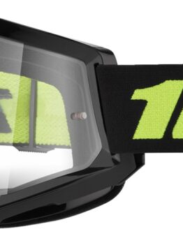 100% Strata 2 Solar Eclipse Goggles Clear Lens Black Motocross ATV