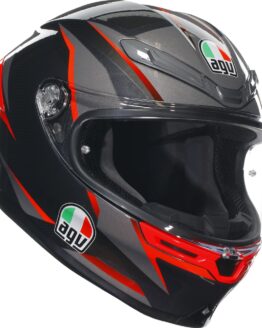 AGV K6 S Slashcut Helmet 2XL Gray Black Red Full Face Unisex