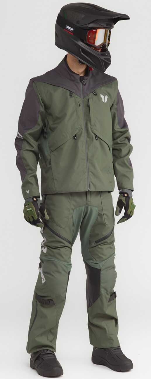 Thor Terrain Over-the-Boot Pants Men's 40 Charcoal Gray Military Green - Image 4