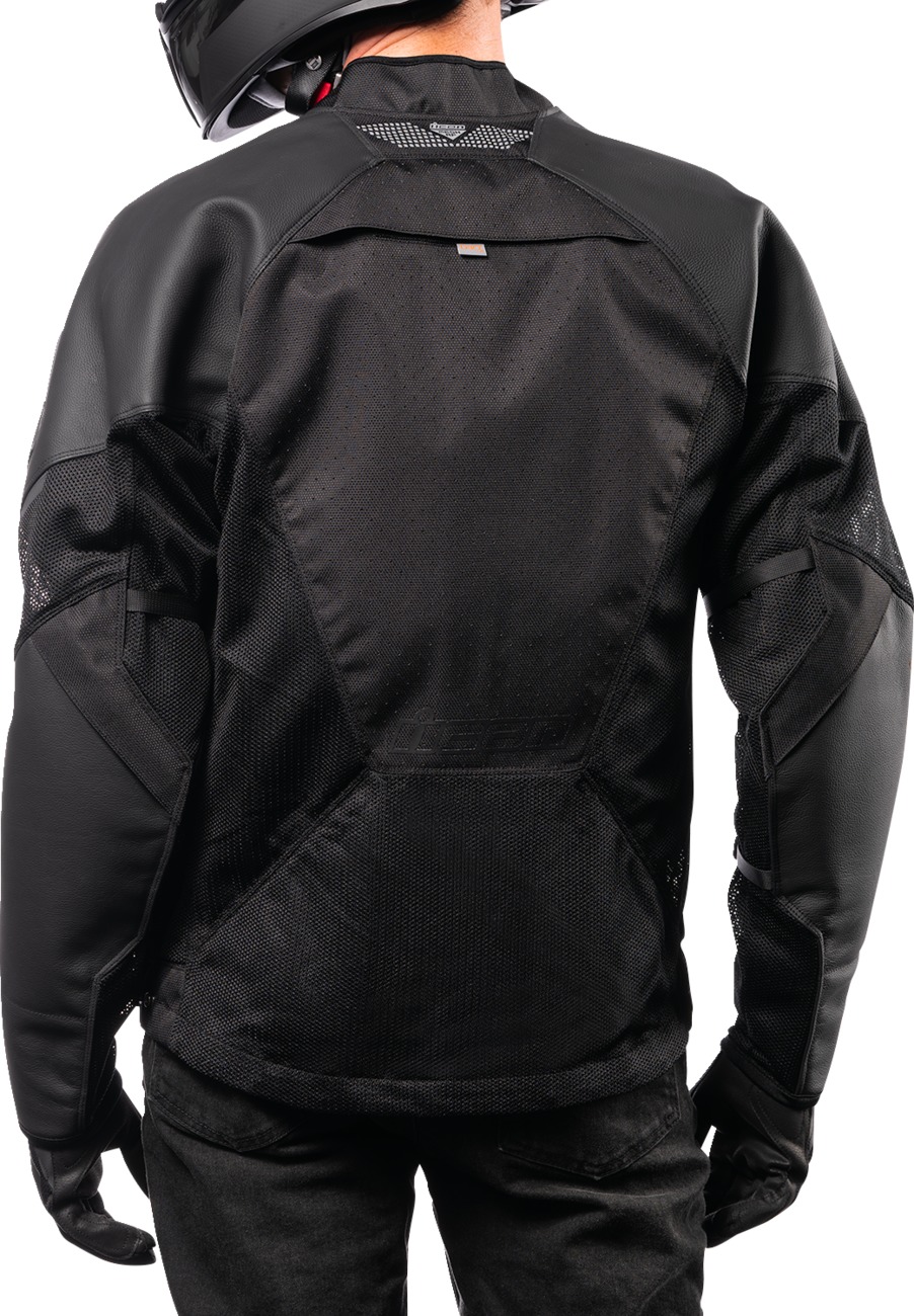 ICON Mesh AF Leather Jacket Men's Black Size S - Image 4