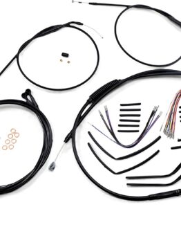 Extended Black Control Cable Kit for 13" Bagger Bars