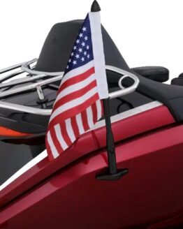 Show Chrome Folding Flag Pole Black with US Flag GL1800 Gold Wing