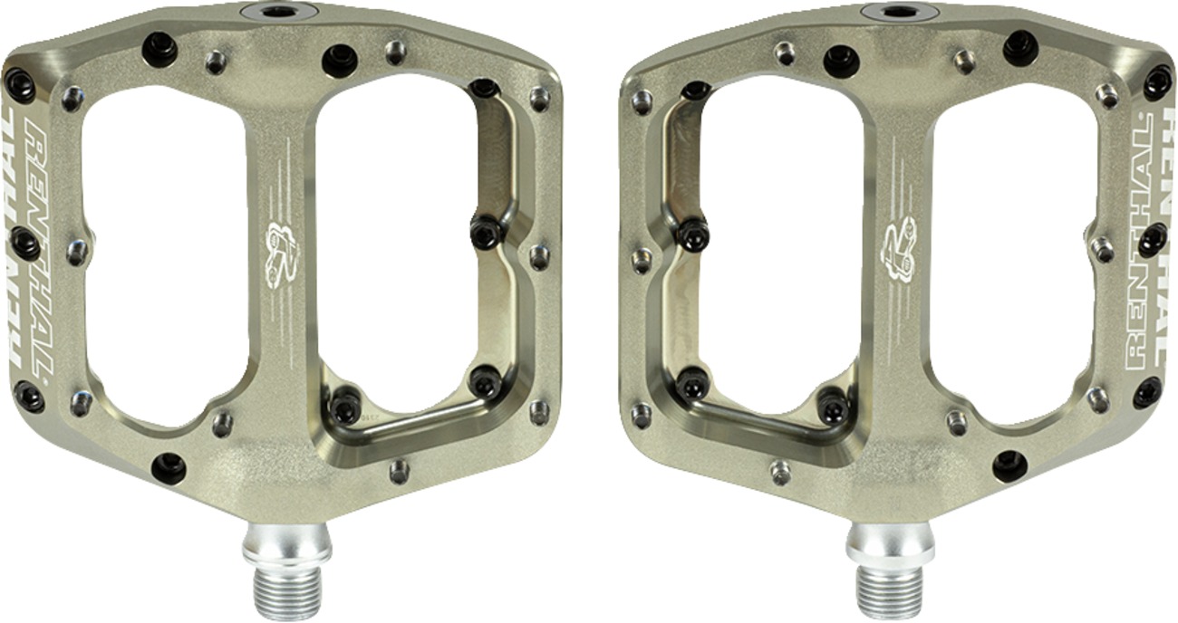Renthal Revo-F Flat Pedals Silver/Gold Pair - Image 4