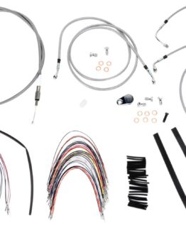 Extended Braided S.S. Control Cable Kit for Baggers - 14" tall bars (ABS)