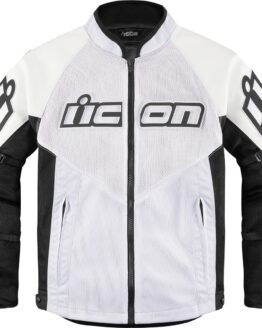 ICON Mesh AF Leather Jacket Men's Small White/Black