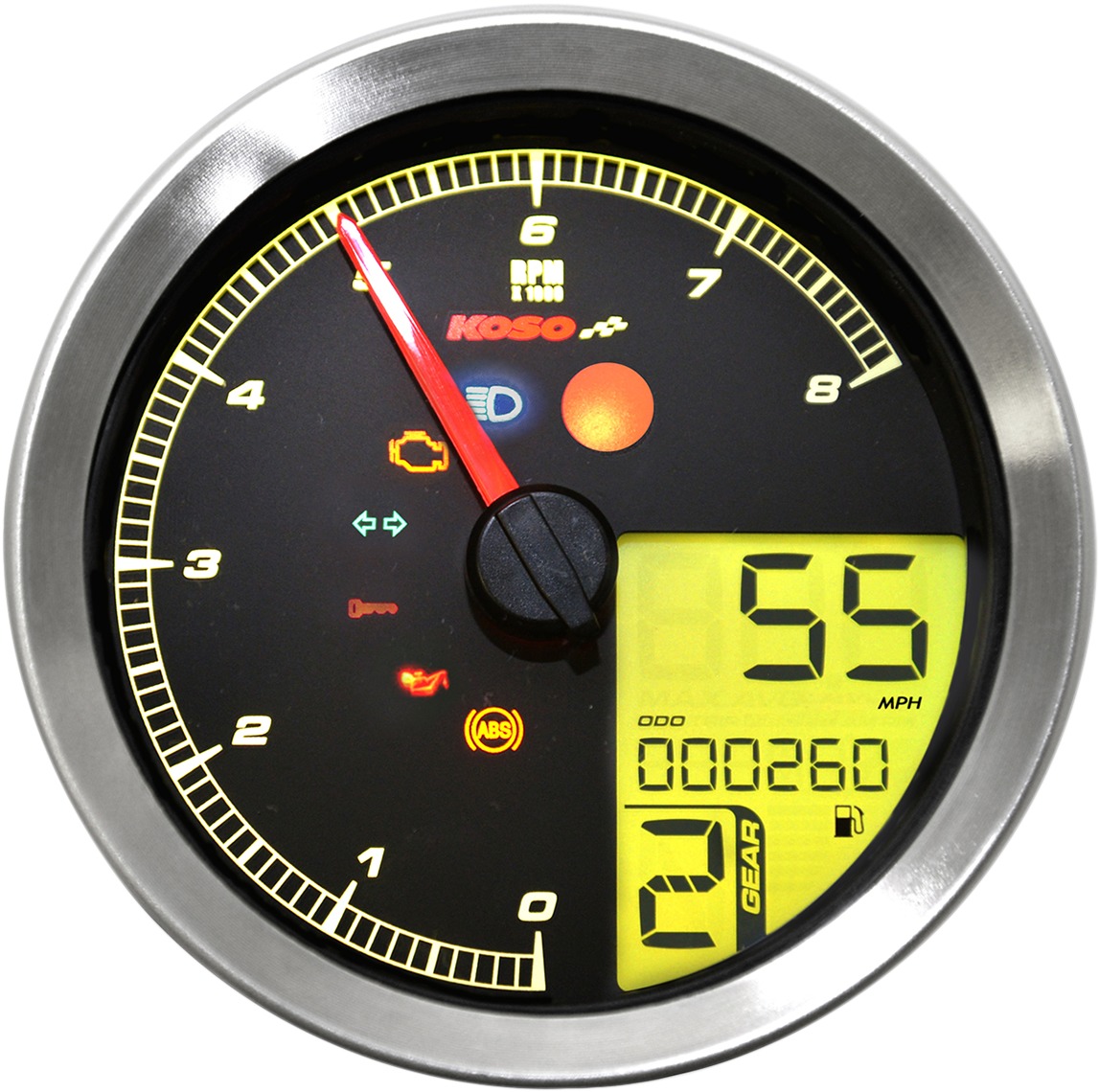 Silver Bezel Tnt-B Multi-function Speedo & Tach Gauge - Image 9