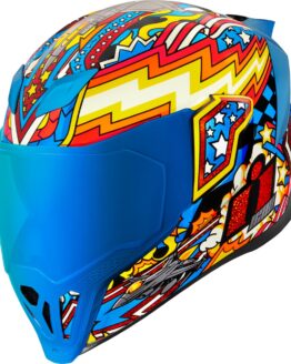 ICON Airflite Flyboy Helmet XL Blue/Yellow/Red