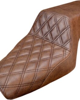 Step-Up Lattice Stitched 2-Up Seat Brown