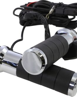 Koso Titan-X Heated Grips 1in Chrome for Harley-Davidson