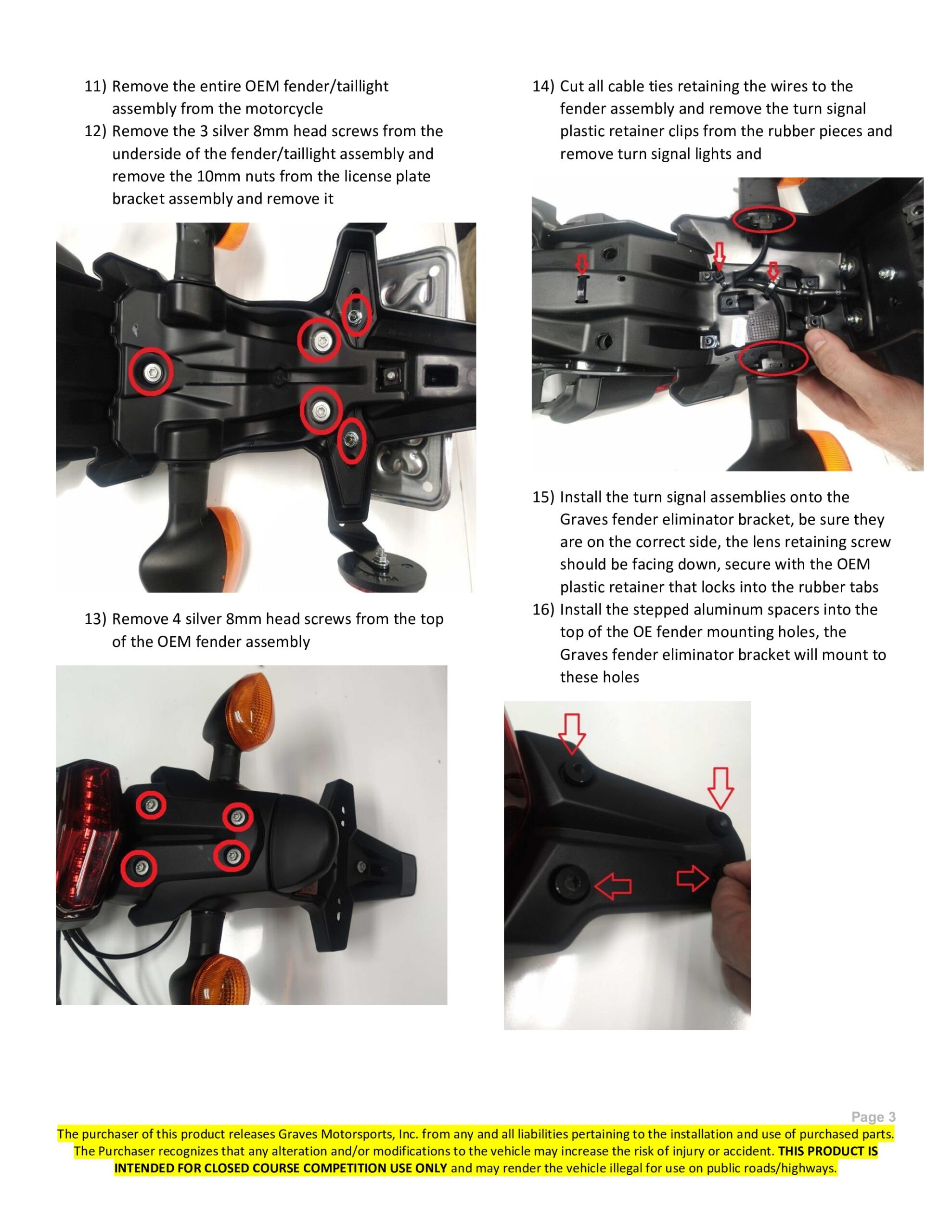 Graves Fender Eliminator Kit Black Aluminum Fits 2020+ Yamaha Tenere 700 - Image 4