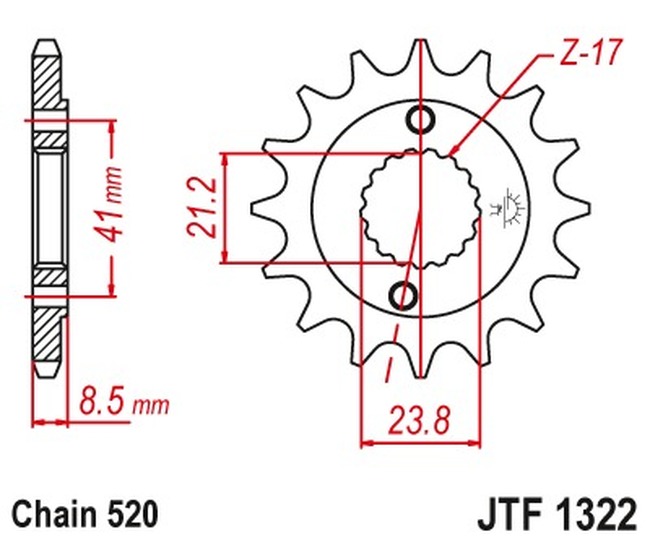 14T Front Steel Countershaft Sprocket JTF1322.14 For 96-04 Honda TRX400EX XR400R - Image 3