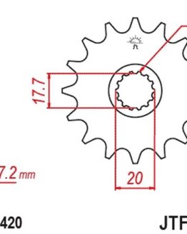 JT Steel Front Countershaft Sprocket 14T 420 Pitch