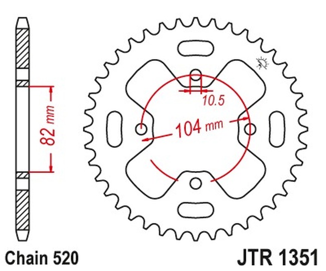 Steel Rear Sprocket - 40 Tooth 520 - Image 3