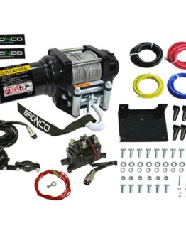 Bronco 3500 lb Winch with Steel Cable 12V Waterproof