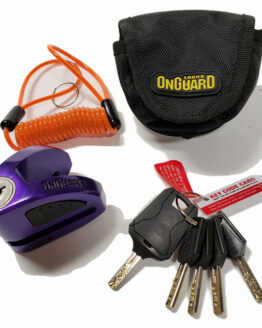 On Guard Locks Boxer Disc Lock Purple - 5.5mm Pin with Pouch & Reminder