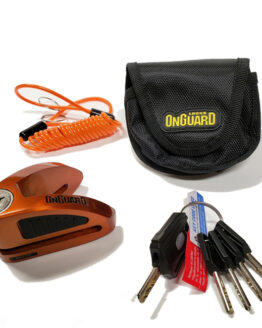 On Guard Boxer Disc Lock Orange 8mm Pin with Pouch & Reminder