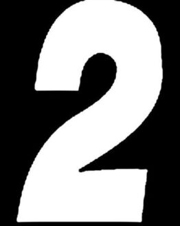 Dirt Digits 5" White Stick-On Race Number #2, 3-Pack