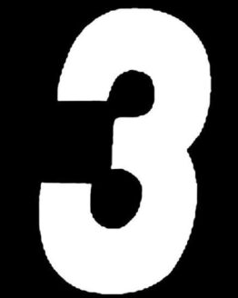 #3 5" Tall White "SX" Stick-On Race Numbers - 3 Pack