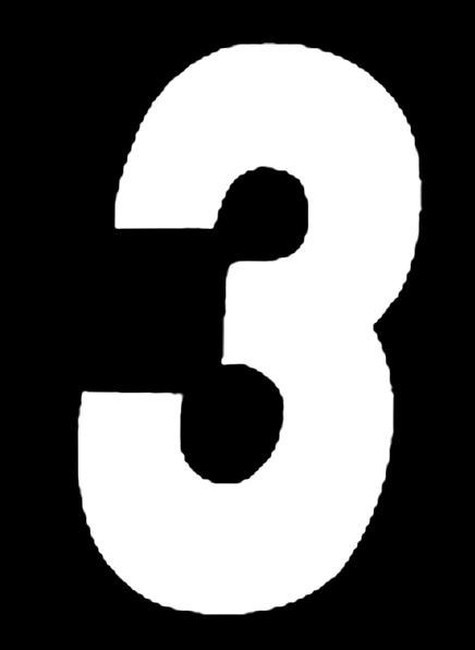 #3 5" Tall White "SX" Stick-On Race Numbers - 3 Pack