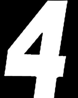 #4 6" Tall White "SX" Stick-On Race Numbers - 3 Pack