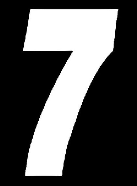 #7 5" Tall White "SX" Stick-On Race Numbers - 3 Pack