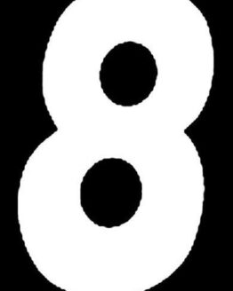 #8 6" Tall White "SX" Stick-On Race Numbers - 3 Pack