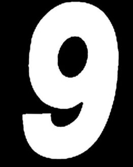 #9 7" Tall White "SX" Stick-On Race Numbers - 3 Pack