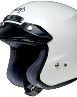 RJ Platinum R Solid White 3/4 Open-Face Motorcycle Helmet Medium