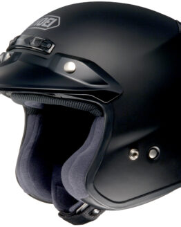 RJ Platinum R Matte Black 3/4 Open-Face Motorcycle Helmet Large