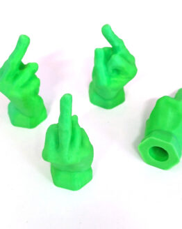 "The Bird" ATV Valve Stem Dust Caps - Green, Pack of 4