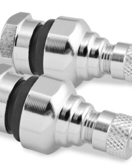 BikeMaster Aluminum Forged Valve Stems 11.3mm Silver Pair