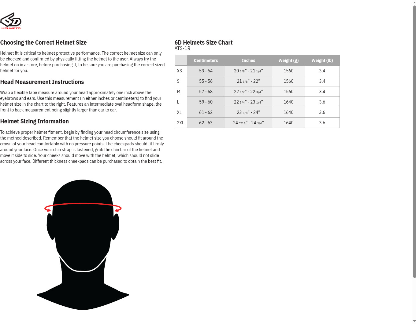 6D ATS-1R Wyman Full Face Helmet XL Black/Gray Unisex - Image 5