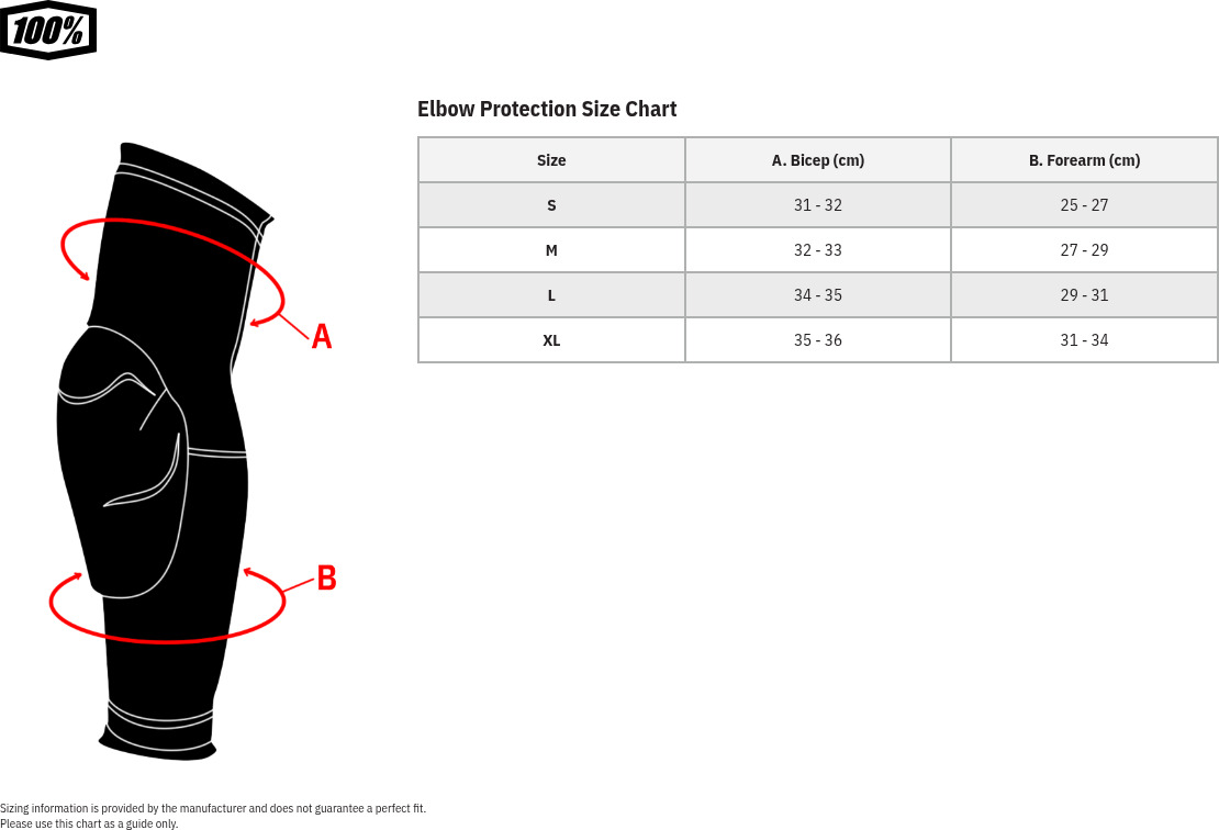 100% Fortis Elbow Guards S/M Black White Adult Unisex - Image 3