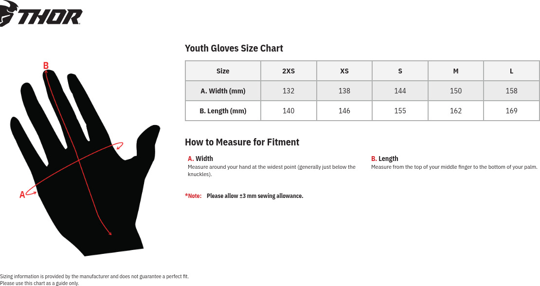 Thor Youth Spectrum Gloves - Red/White - Large - Image 3