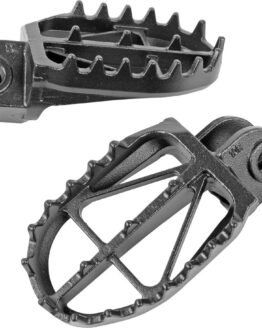 DRC 57mm Ultra Wide Footpegs Steel Black For Kawasaki KX250F KX250X KX450F KX450X