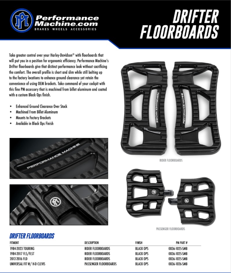 Black Ops Rider Floorboard Assembly by Performance Machine - Image 3