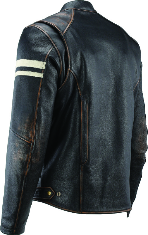 Kuryakyn Hoodlum Vintage Leather Jacket Black Small Men's - Image 9