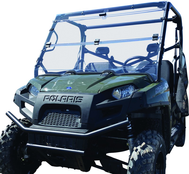 QuadBoss Windbreak Folding Windshield Clear Fits 2013 Polaris Ranger 800 - Image 4