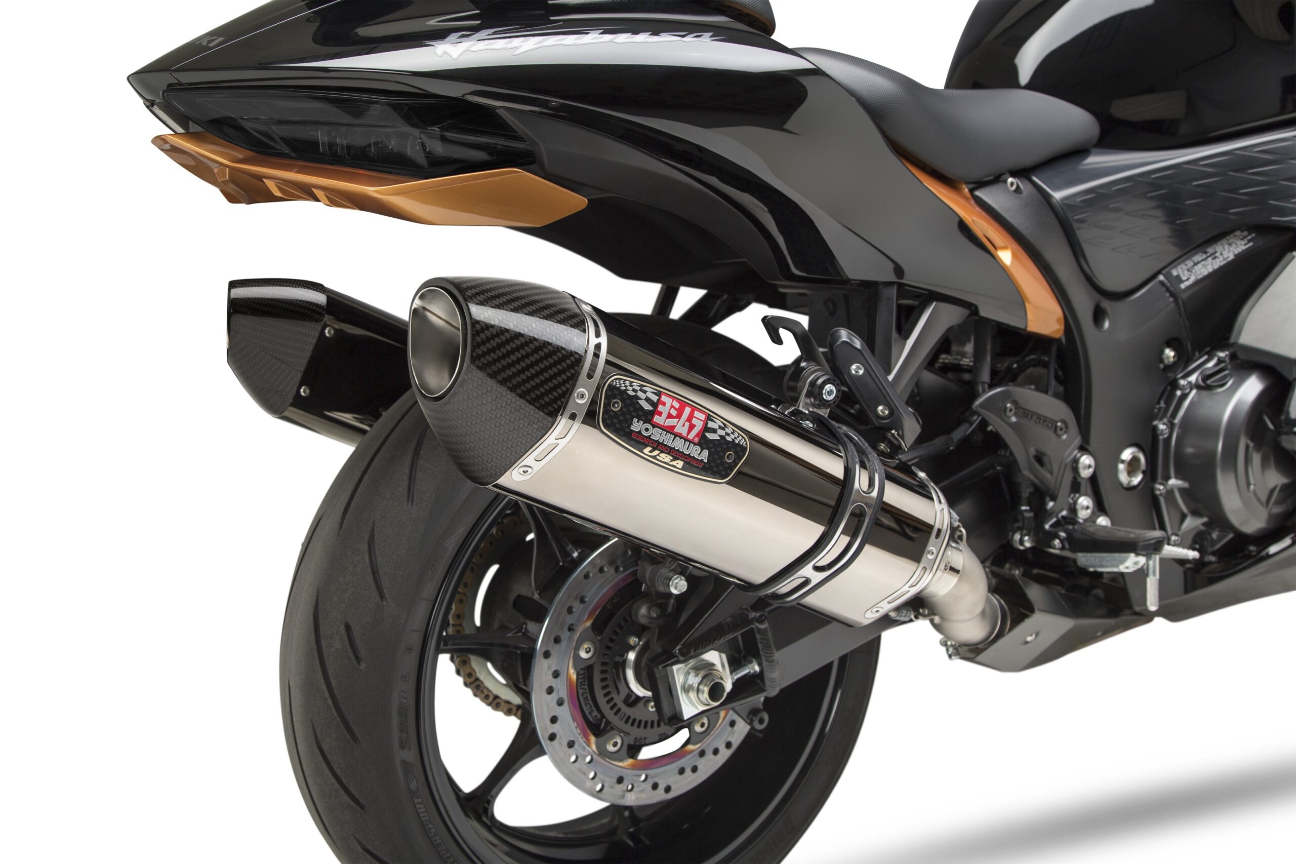 Yoshimura R-77 Slip-On Exhaust SS/CF For Suzuki Hayabusa 2022-2023 - Image 3