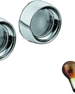 Kuryakyn Deep Dish Bezels w/ Smoke Lenses Red Light Pair