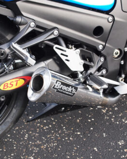 Brock's Alien Head 2 Polished Full Exhaust Silver Fits Kawasaki ZX14R