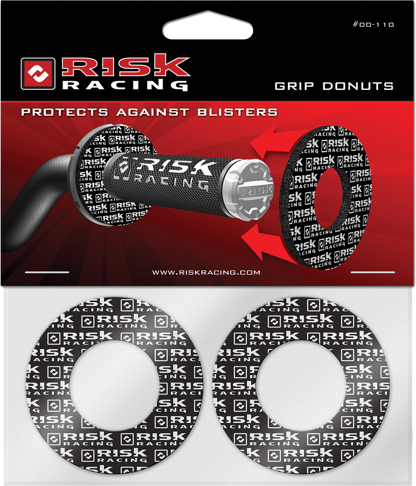 Risk Racing Grip Donuts Black/White Foam Universal Pair - Image 4