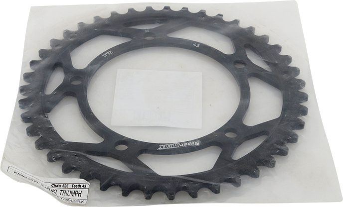 Supersprox Steel Rear Sprocket 43T Black 525 Fits 00-16 Suzuki Triumph - Image 3