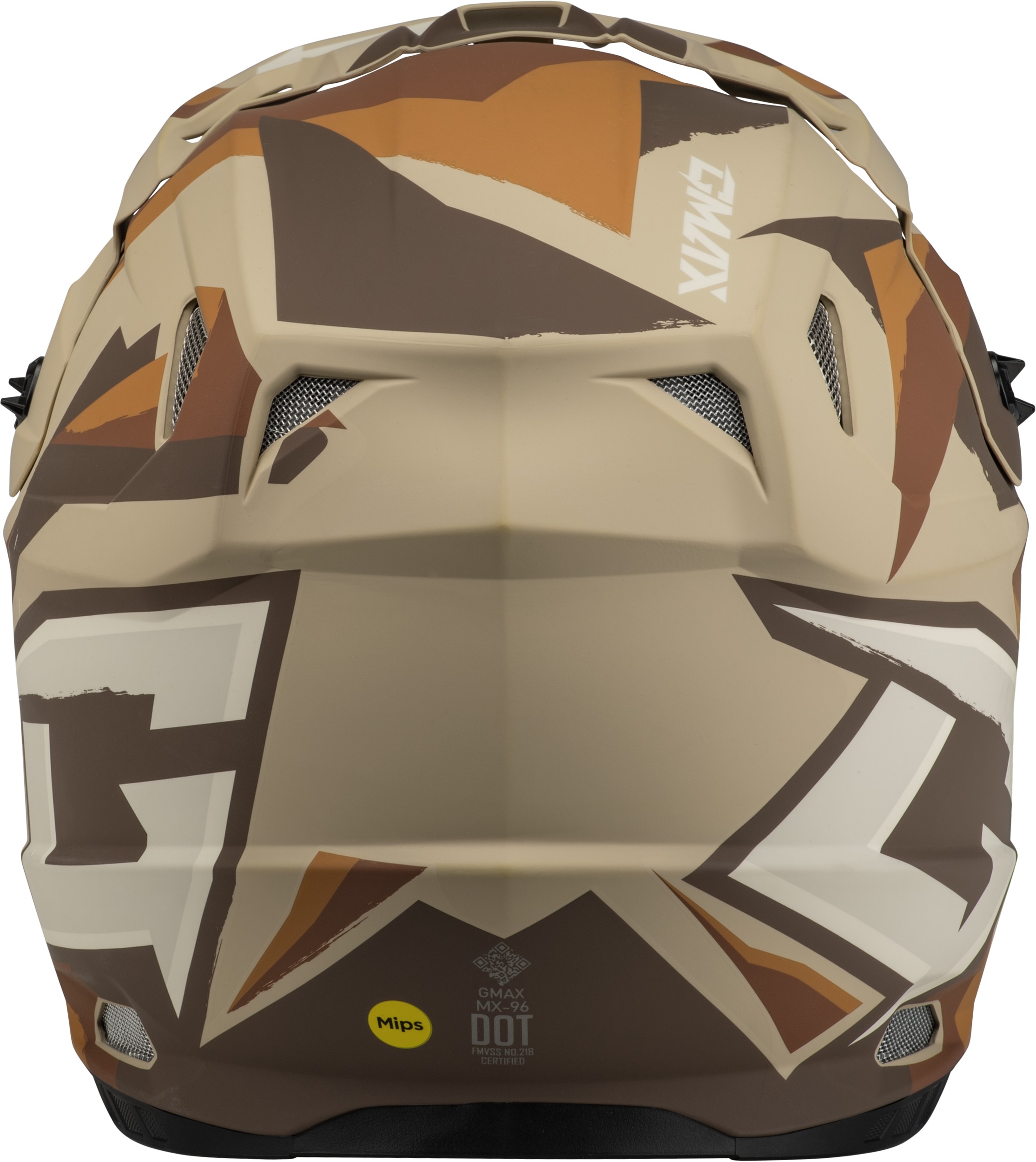 GMAX MX-96 Splinter Helmet Matte Brown/Tan/White Medium - Image 4