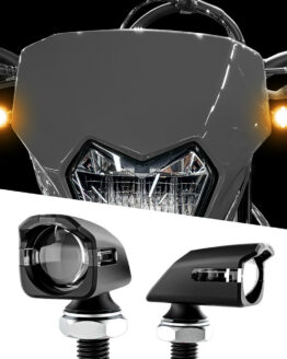 XK GLOW Mini LED Amber Turn Signal Pair Black Universal