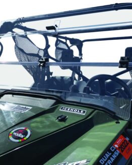 QuadBoss Windbreak Folding Windshield Clear For 16-22 Pioneer 1000